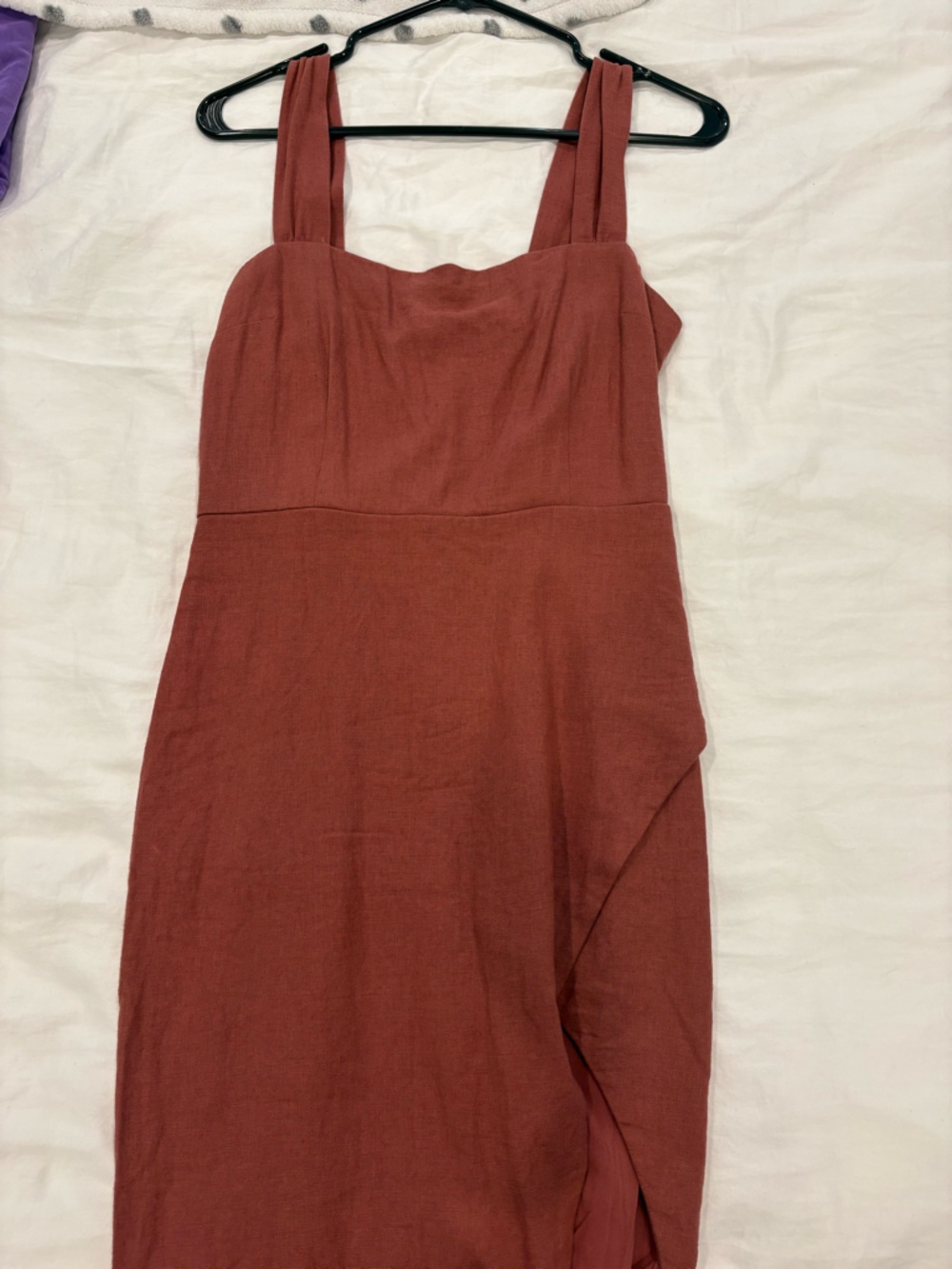 Abercrombie & Fitch Rust Midi Dress with Wide Straps - Picture 2 of 4